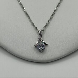 Delicate Necklace with Bright Zirconia Pendant